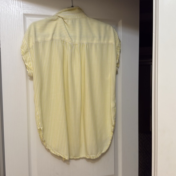 LOFT Yellow and White Striped Top with Dolman Sleeves - Picture 3 of 4